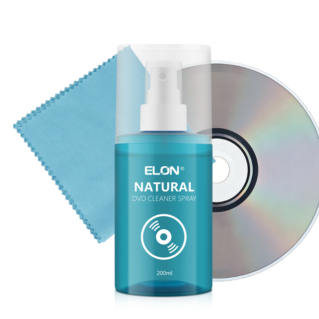 Premium Eco-Friendly CD & Screen Cleaner Solution Spray with Anti-Static Microfiber Cloth for CDs/DVDs