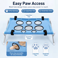 Table de toilettage portable pour chats et chiens, pliable, en acier inoxydable, avec hamac respirant en maille pour la coupe des ongles, utilisation à la maison ou en salle de bain