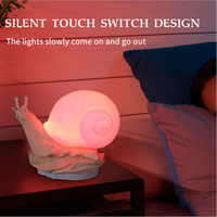 Lampe d'ambiance LED haut de gamme IBN pour chambre à coucher, design créatif en forme d'escargot, prise USB, changement automatique de 24 couleurs, commande tactile, veilleuse