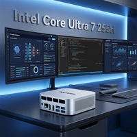 Nouveau Mini PC Intel Core Ultra 7 255H SSD pour entreprise, 24 Go LPDDR5, double LAN, WiFi 6, Windows 11/Linux, PC pour salle de conférence
