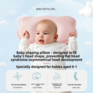 Almohada Transpirable de Poliéster/Lino para Bebés Recién Nacidos, Relleno de Espuma Viscoelástica, Forma Ergonómica, Rebote Lento - Product Image 2