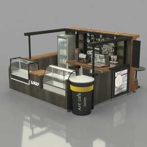 خشب متين كشك للتسوق للطعام ، مقهى كشك بار الأثاث في الهواء الطلق أو داخلي مول مقهى كشك - Product Image 3