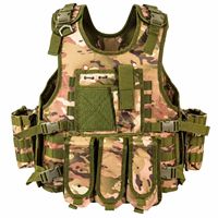 Gilet avec boucle à dégagement rapide, poches latérales, panneau auto-agrippant pour wargame, randonnée, camping, jeux de plein air