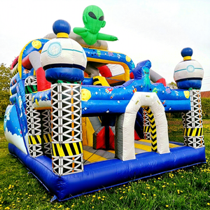 Tobogán inflable comercial para niños, brincolín inflable con diseño de alienígena espacial para fiestas. - Product Image 1
