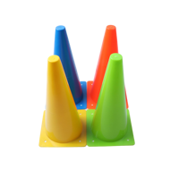 Cônes d'entraînement PE/ABS de plusieurs tailles et couleurs, écologiques et durables, directement de l'usine, pour le football, les sports et les exercices d'agilité en extérieur.