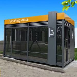 Refugio para Fumadores, Estructura de Aluminio Móvil para Exteriores, Diseño Minimalista para Uso Público - Product Image 4