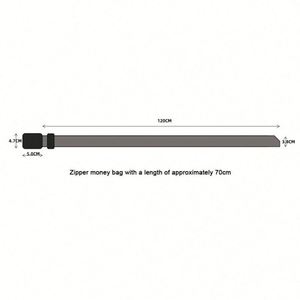 Ceinture en soie tressée antivol pour voyager, pour femmes et hommes, porte-monnaie caché portable, 120 cm, polyester/coton, noir - Product Image 6