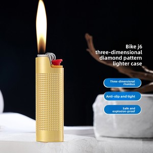 Étui à briquet en métal de qualité supérieure avec logo personnalisé Jiaxin, accessoires pour fumeurs, porte-briquet, étui classique durable pour <span class=keywords><strong>briquets</strong></span> J6 - Product Image 2