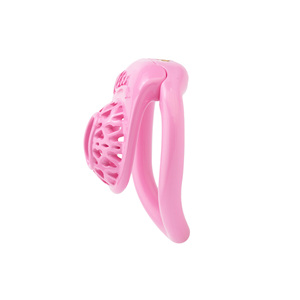 Gabbia di castità maschile in resina a rete serie Miss, rosa, con blocco micro-pene invertito, cintura, sex toy per uomini - Product Image 3