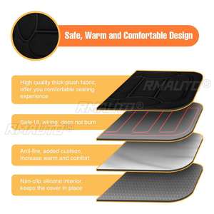 Coussin chauffant universel noir 12V pour siège avant de voiture, chauffe-siège électrique avec thermostat pour l'hiver, utilisation domestique - Product Image 4