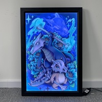 12x18in 16x24in 24x36in personnalisé Led Anime affiche boîte à lumière affichage mural illuminé Led 3d acrylique illustration cadre