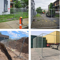 Panneaux de clôture temporaires portables, clôture en grillage à mailles américaines pour les événements de construction et la sécurité en extérieur