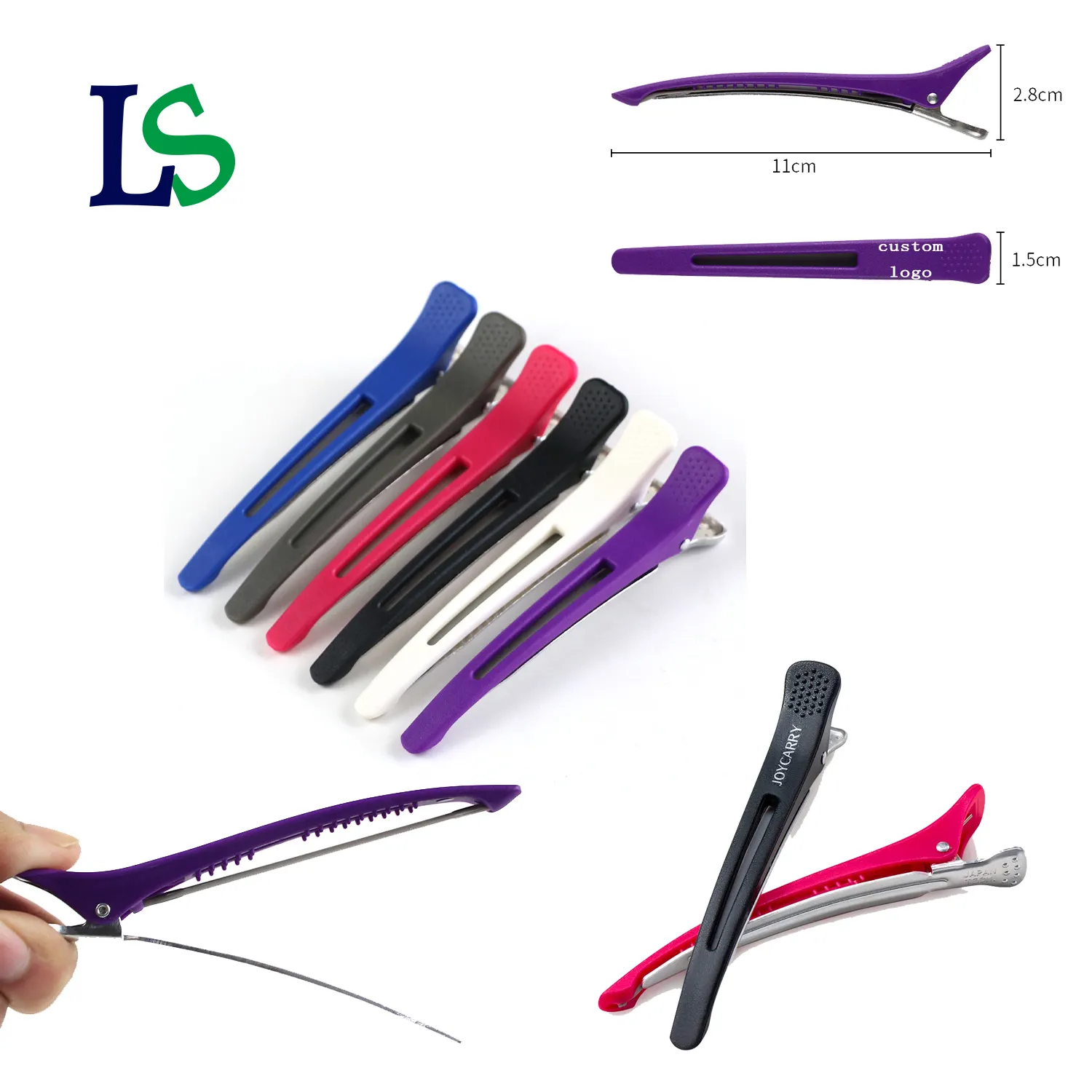 Professional Salon Cutting Styling Accessories Hairdressing Non-Slip Dividing Duckbill Custom Logo No Crease Hair Clips
