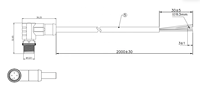 Câble PVC blindé étanche IP67 HYF M12 4 broches A-code mâle-femelle à angle droit pour capteur/PLC