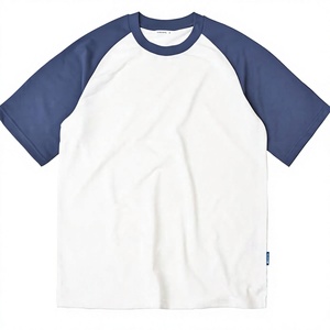 Men's Oversized White Cotton <b>T</b>-<b>Shirt</b> Short <b>Sleeve</b> O-Neck Casual Solid Color <b>Raglan</b> <b>Sleeve</b> Blank Beazer Sports Eco-Friendly 230g - Product Image 3