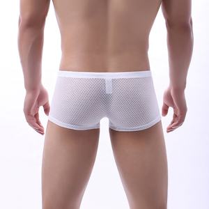 Calzoncillos tipo bóxer de malla transparente <span class=keywords><strong>para</strong></span> hombre, tanga, ropa interior gay, jockstrap, bragas con abertura trasera, shorts tipo bóxer, lencería masculina - Product Image 3