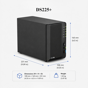 Brandneues S-ynology DS225+ 2-Bay SSD Diskless USB-Schnittstellen-<span class=keywords><strong>NAS</strong></span> mit Intel Celeron J4125 4GB RAM auf Lager - Product Image 2