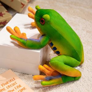Recién llegado, rana de simulación de peluche, Animal relleno, Animal de zoológico, juguete, regalo de fiesta de cumpleaños, juguete de Animal de rana realista suave - Product Image 2