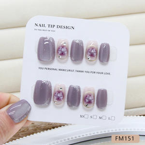 Uñas Postizas de Gel Suave con Punta Francesa y Logotipo Personalizado, Juego de Uñas Postizas Cortas Almendradas de Lujo, Uñas Artificiales - Product Image 1