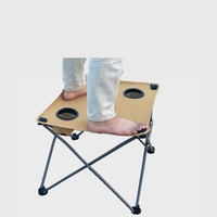 Vente en gros Table pliante d'extérieur légère en aluminium Table de camping de pique-nique portable Oxford Porte-gobelet vert pour mobilier d'extérieur