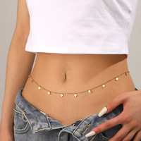 Chaîne de taille en acier inoxydable et titane avec perles et pendentif couronne en pierre naturelle, style élégant, 115 cm, pour femme - Meilleure vente
