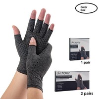 Guantes de Ciclismo y Fitness de Medio Dedo para Hombre, de Algodón, Compresión, Antideslizantes, Transpirables, Diseño Ergonómico, Puntos Adhesivos para Alivio del Dolor