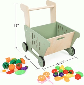 Jouets de marche en bois bon marché pour bébé de 1 an apprenant à marcher caddie en bois - Product Image 2