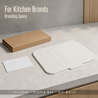 Tapis de séchage en silicone pour comptoir de cuisine 40x30 cm gris, résistant à la chaleur, antidérapant, égouttoir à vaisselle, séchage rapide, protection de table