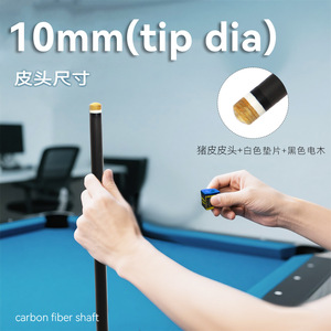 Taco de Billar de Fibra de Carbono, Sección Delantera de 10 mm, Negro, Ligero, para Billar de Nueve Bolas - Product Image 4