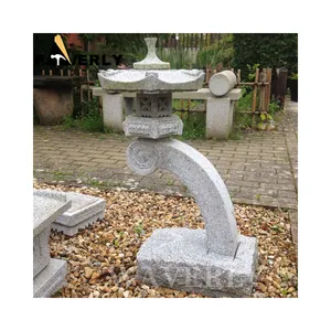 Toptan açık bahçe antika mermer Rankei fener yüksek kalite japon granit bahçe taş fenerler