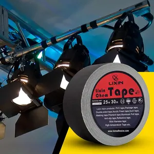 Matte Gaffer Tape karpet tanpa residu tahan air berat lakban pipa kain serbaguna Gaffer Tape hitam
