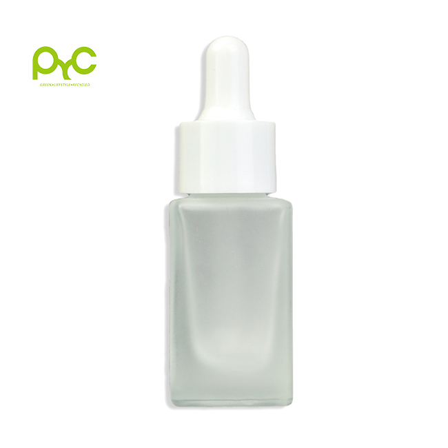 Wholesale Price 10ml 15ml Transparent Square  Cosmetics Glass Bottle With Dropper
