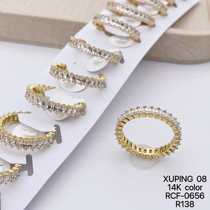 Anello da Donna XUPING all'Ingrosso, Sottile, Placcato Oro 14K, con Zirconia Cubica Sintetica, per Fidanzamento e Matrimonio - Product Image 1