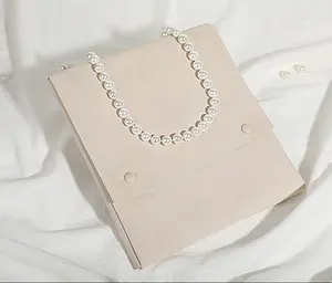 定制标志豪华14毫米超细纤维旅行珠宝收纳盒卷可折叠便携式珠宝袋