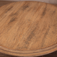 Table à manger ronde créative en chêne massif blanc, style Wabi-Sabi, faite à la main, écologique, vente en gros d'usine