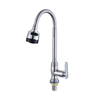 Robinet de cuisine moderne en alliage de zinc chromé, monocommande, à colonne, pour eau froide uniquement, vente en gros