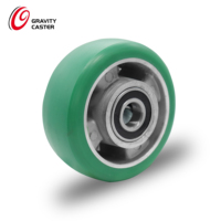 Roue pivotante en PU à moyeu en aluminium robuste, roulement à billes préinstallé, roue en polyuréthane pour chariot industriel robotisé AGV