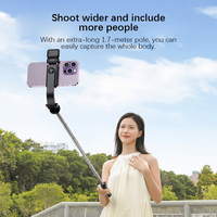 Trépied portable pour selfie de 170 cm, support magnétique universel pour téléphone portable, anti-vibration, monopode télescopique, kit vidéo en direct