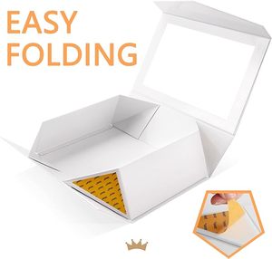 Tùy Chỉnh Có Thể Gập Lại Hộp Giấy Lớn Màu Trắng Hộp Quà Tặng Với Cửa Sổ Rõ Ràng Hộp Quà Tặng Cho Hiện Nay Đề Nghị Sinh Nhật Lễ Cưới - Product Image 4