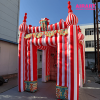 Stand gonflable de cirque sur mesure de 3,5 m de hauteur, tente kiosque gonflable rayée rouge et blanc pour la décoration de stand photo d'événements de carnaval