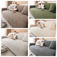Housse de canapé universelle tout-en-un rétro haut de gamme en tissu épais et extensible à motif floral jacquard, imperméable et lavable en machine