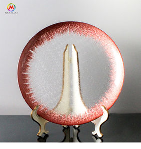 Piatti <span class=keywords><strong>di</strong></span> Presentazione in <span class=keywords><strong>Vetro</strong></span> Rosso <span class=keywords><strong>Trasparente</strong></span> all'Ingrosso, 13 Pollici - Product Image 1