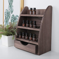 Organisateur de bijoux en bois massif de grande capacité - Boîtes de rangement en bois carrées classiques et présentoir pour bijoux