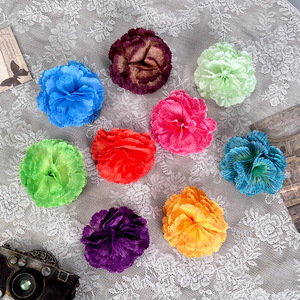 Coiffe de fleurs artificielles d'œillet, faite à la main en plastique et tissu, accessoire de photographie de mariage, accessoire pour cheveux, décoration multicolore - Product Image 1