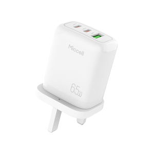Caricabatterie USB Miccell 65W con 3 Porte per Ricarica Rapida e Caricatore GaN Portatile, Adattatore di Alimentazione per Laptop, Telefono e <span class=keywords><strong>Tablet</strong></span> - Product Image 1