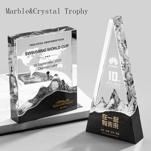 Crystal <b>Trophy</b> Laser <b>Engraved</b> Custom Made For Conference Awards Business Gifts Durable With Digital Printing - Product Image 1