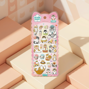 Marshmallow Stickers Dessert Cat Korean Cute Character Removable Diary Deco Sticker Bulk Distributor Wholesale - Product Image 2