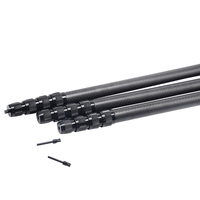 Bâton télescopique de 1 pouce en fibre de carbone avec couleurs, pôle télescopique chauffant