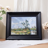 Peintures de paysages européens, fleurs, art mural vintage, cadre en bois, décoration murale de luxe pour mariage, toile, décoration intérieure