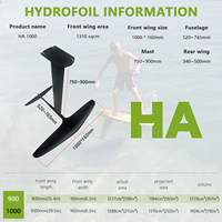 HA 1000 Carbone Hydroptère Aile Avant Léger SUP Rider pour Petites Vagues Début Ascenseur Stable Contrôle Surf Feuille Kitesurf